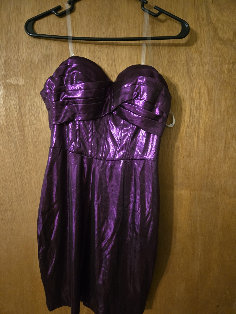 Strapless Shimmer Party Dress - Purple